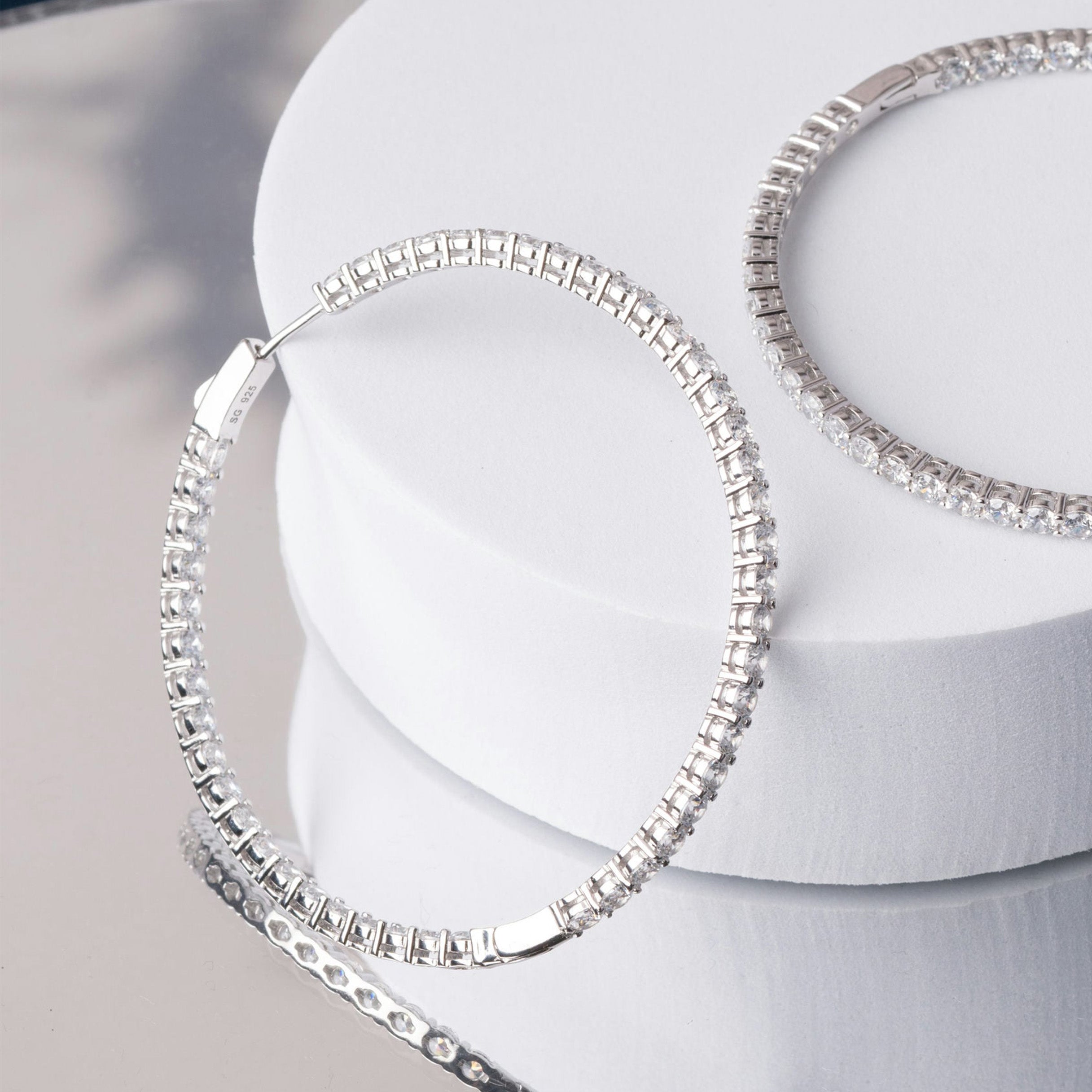 Sparkling Crystal Halo Hoops