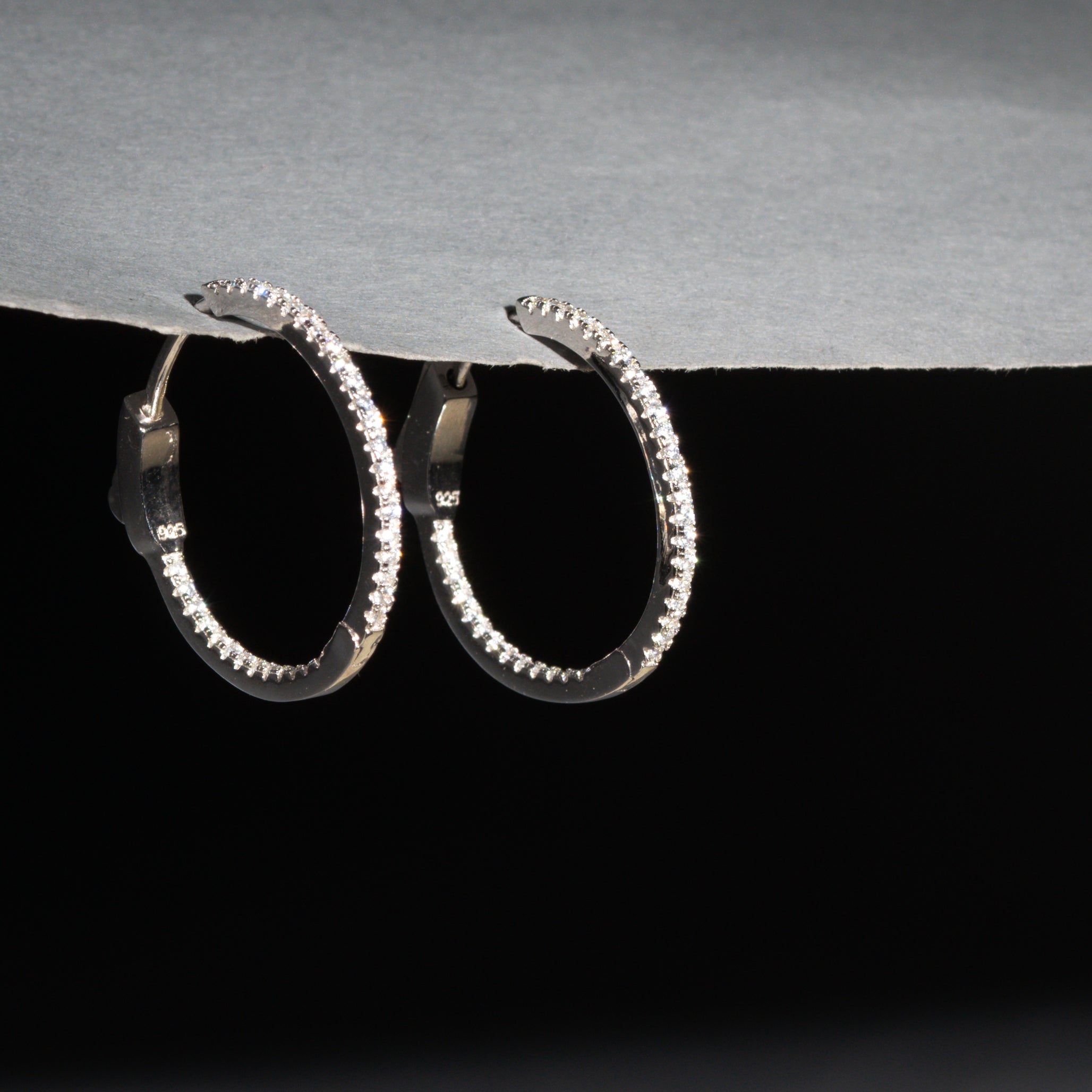 Enchanting Silver CZ Hoop Earrings.