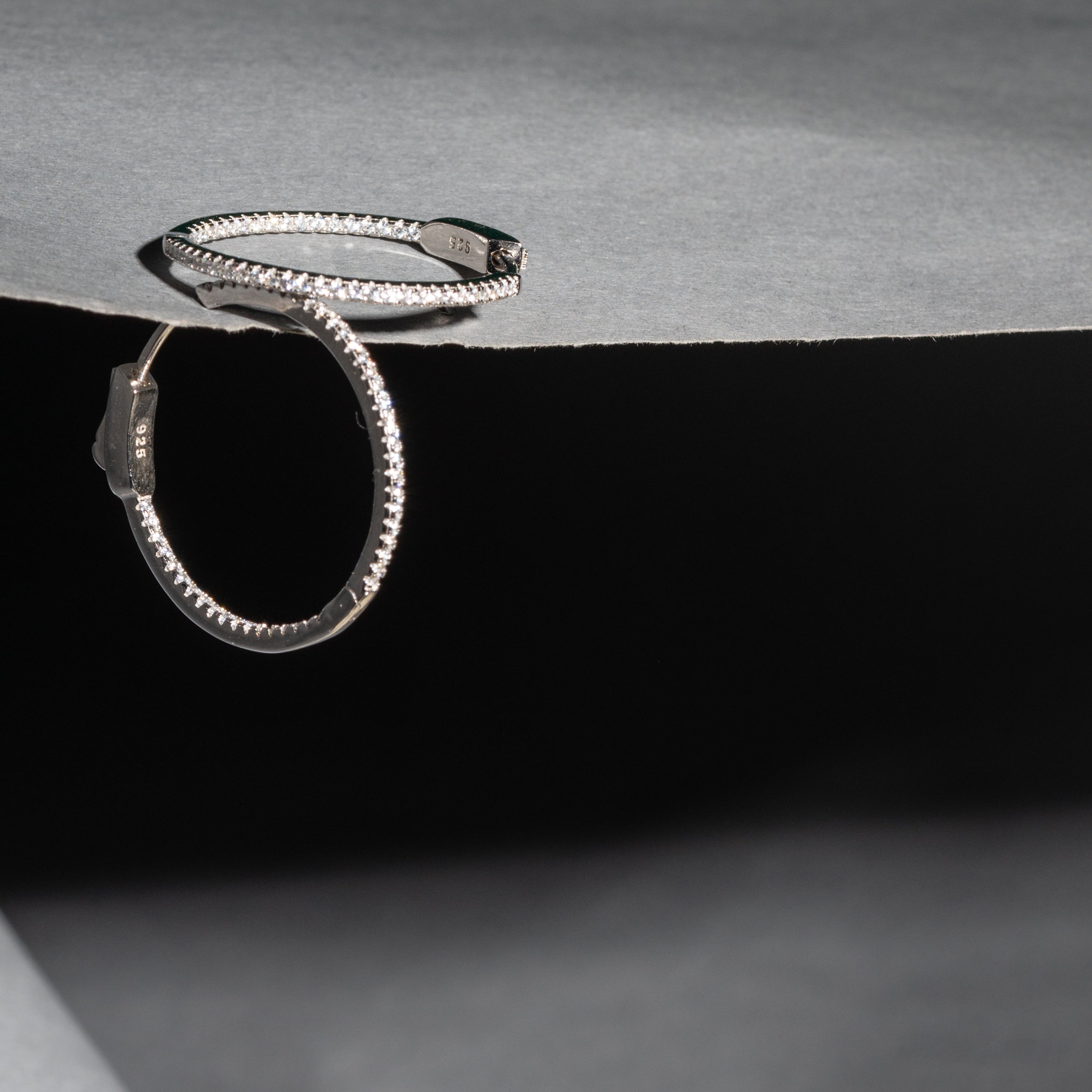 Enchanting Silver CZ Hoop Earrings.