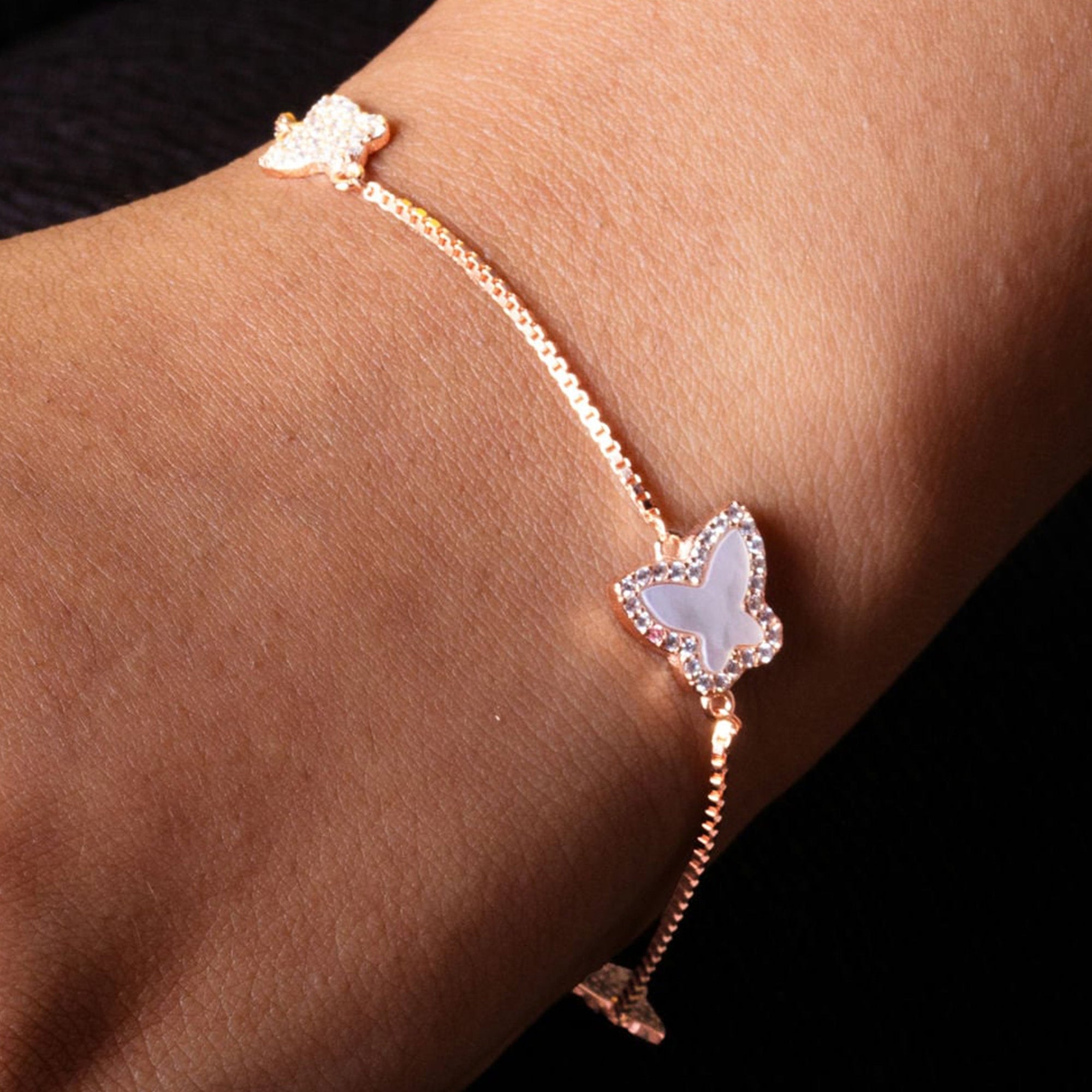 Dazzling Butterfly charm bracelet