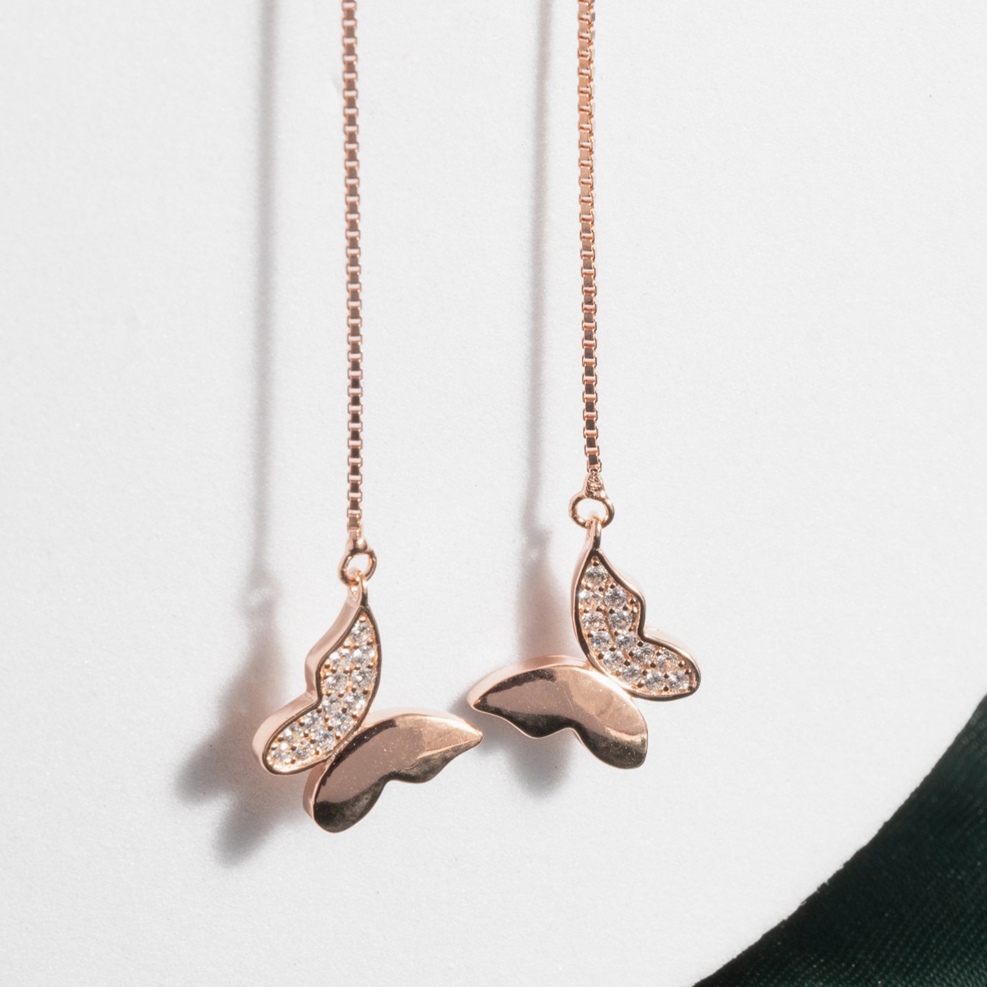 Butterfly Bliss Rose gold Danglers