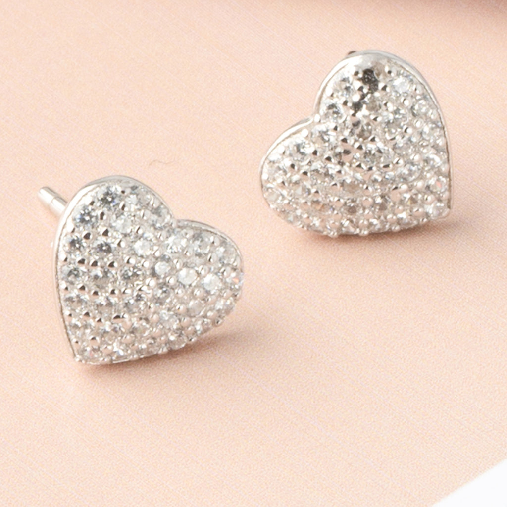 Silver Heart's Desire Studs