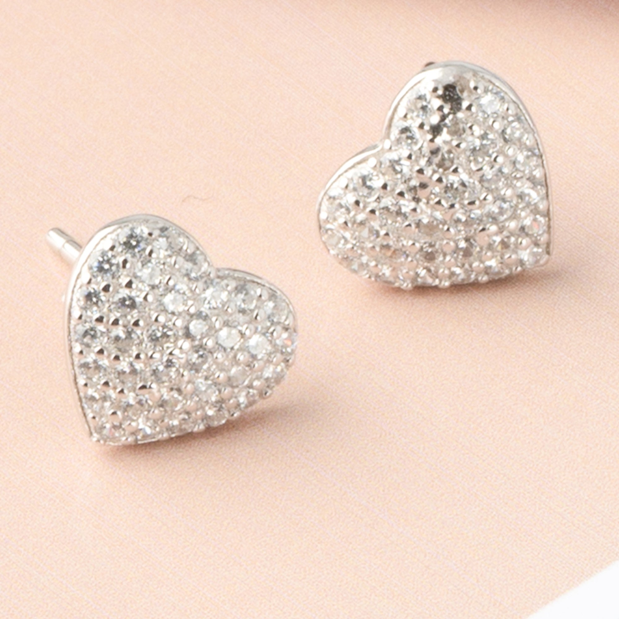 Silver Heart's Desire Studs