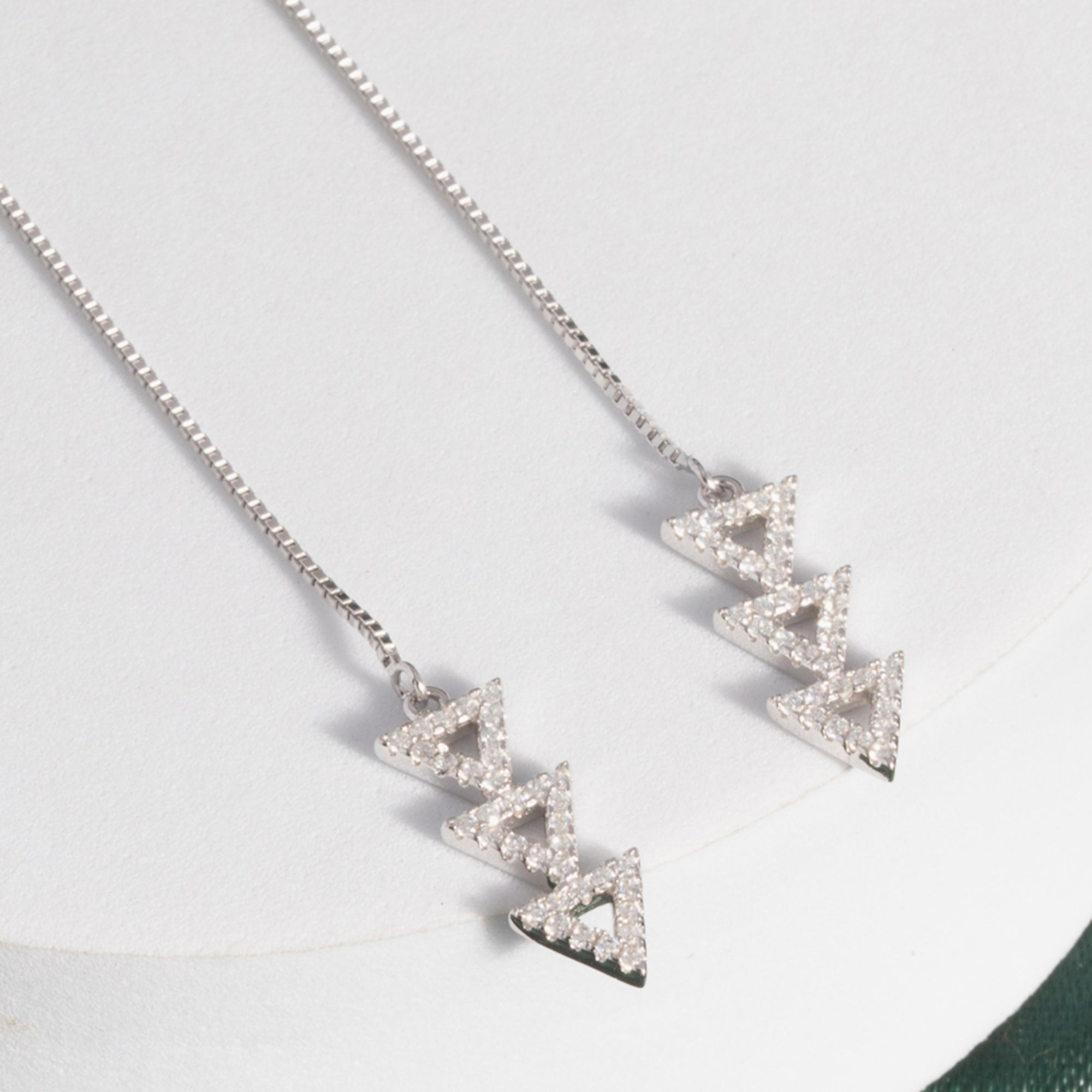 Silver Triangle Tassels