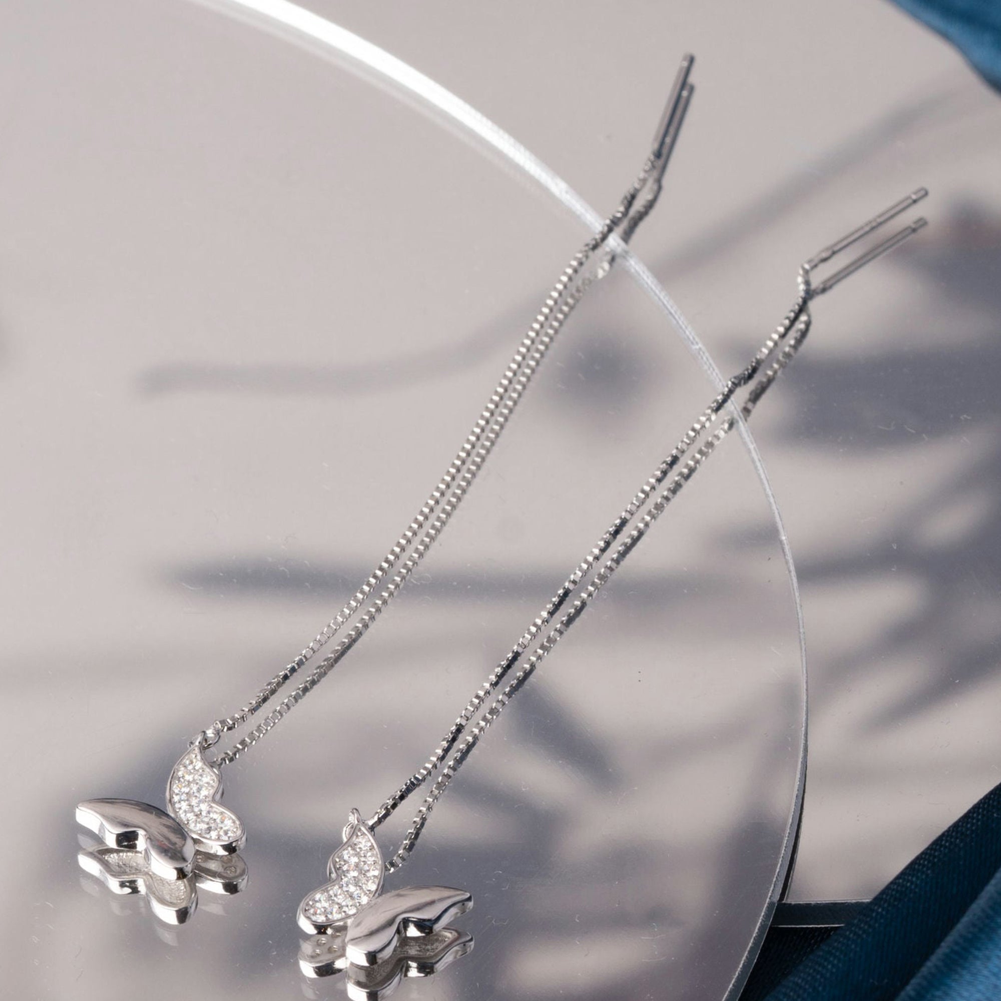 Butterfly Bliss Silver Danglers