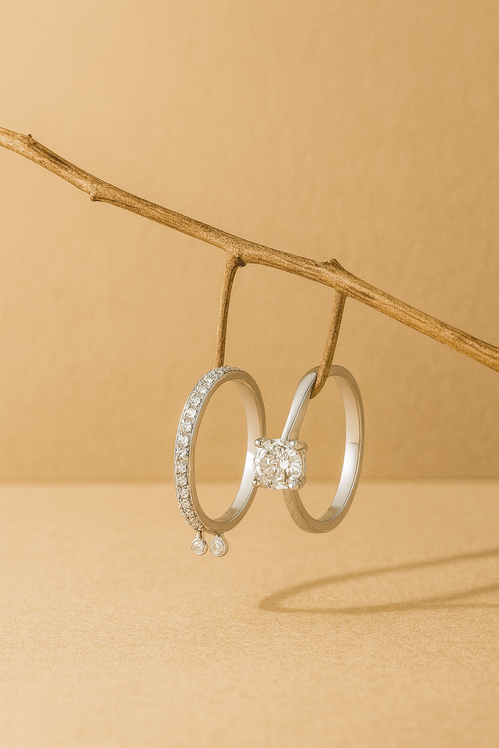 925 Silver Combo Ring – Solitaire & Band