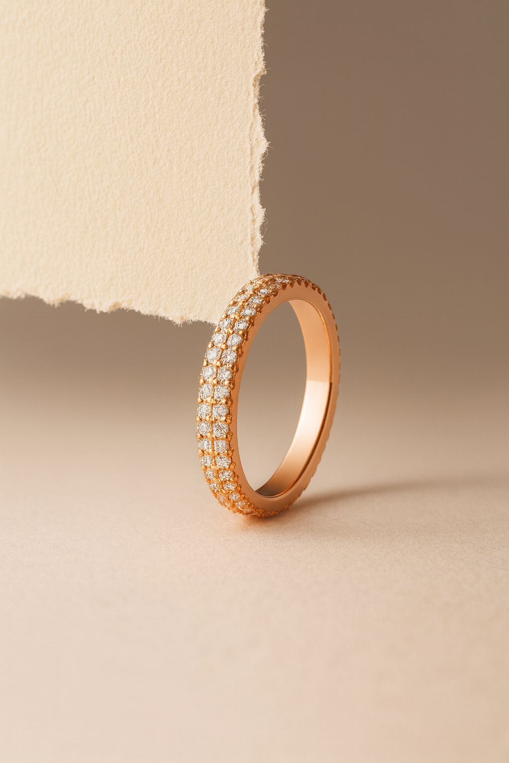 925 Rose Gold CZ Band Ring