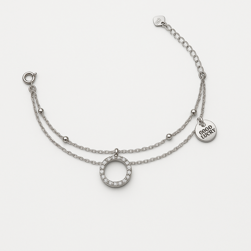 Silver Halo CZ Bracelet