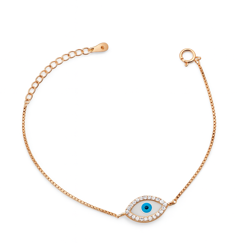 Silver Evil Eye Charm Bracelet