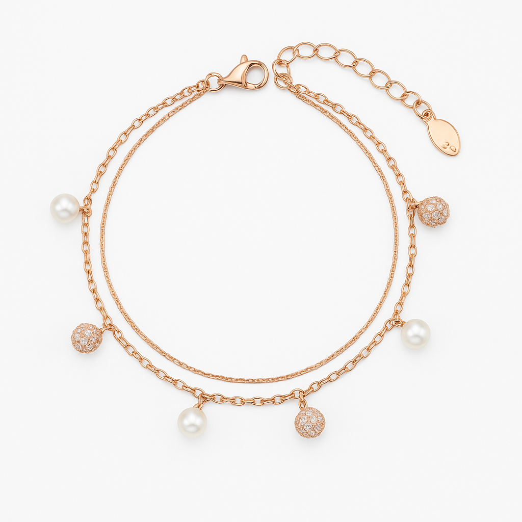 Rose Gold Shimmer Pearl Bracelet