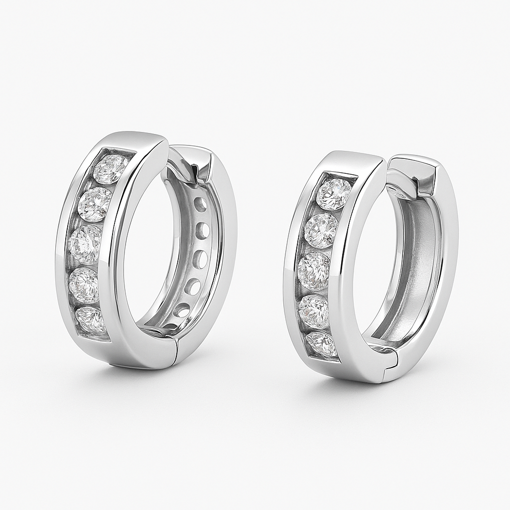 92.5 Silver Sparkle Hoops