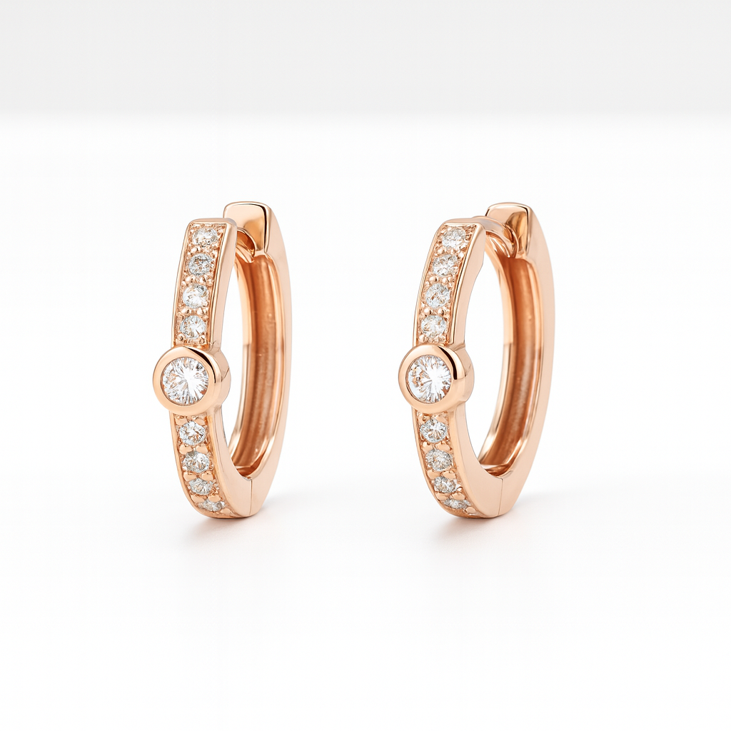 92.5 Rose Gold CZ Glow Hoops