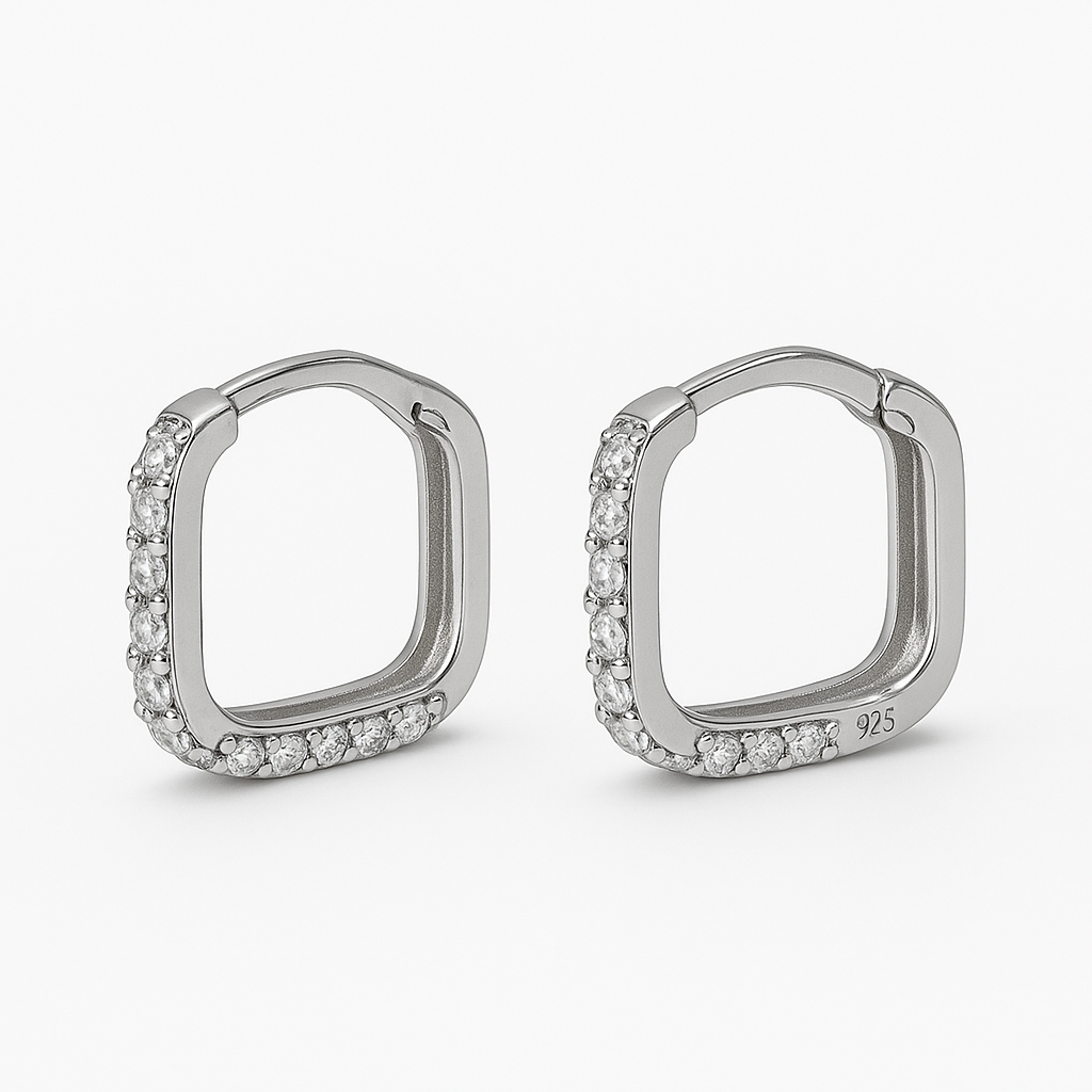 92.5 Silver Prism Hoops