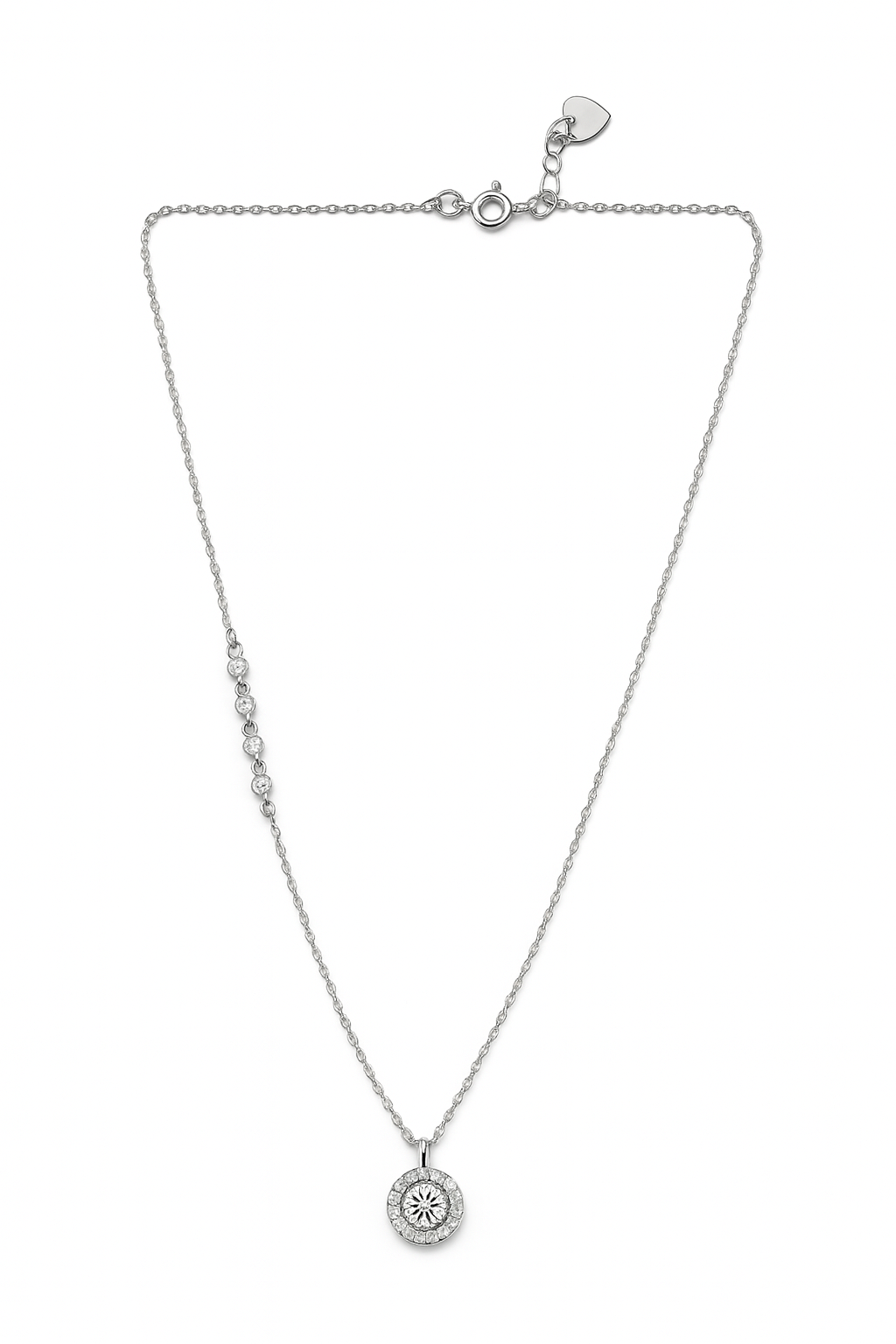 925 Silver Halo CZ Pendant