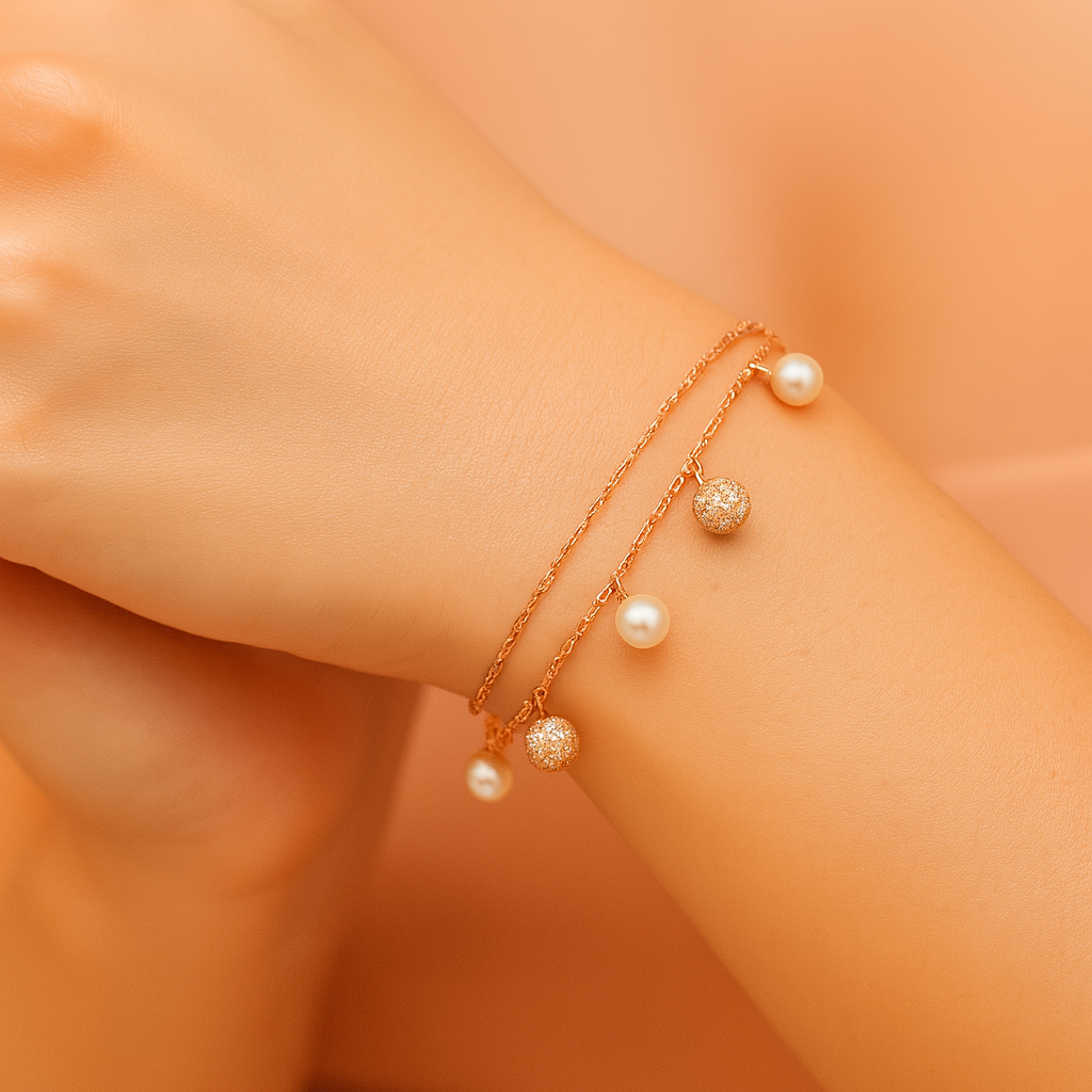 Rose Gold Shimmer Pearl Bracelet