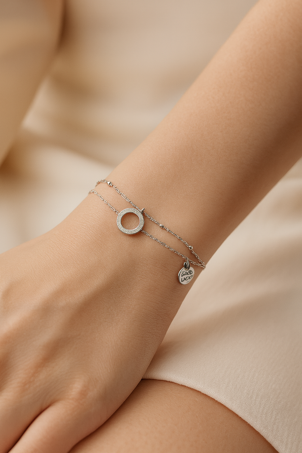 Silver Halo CZ Bracelet