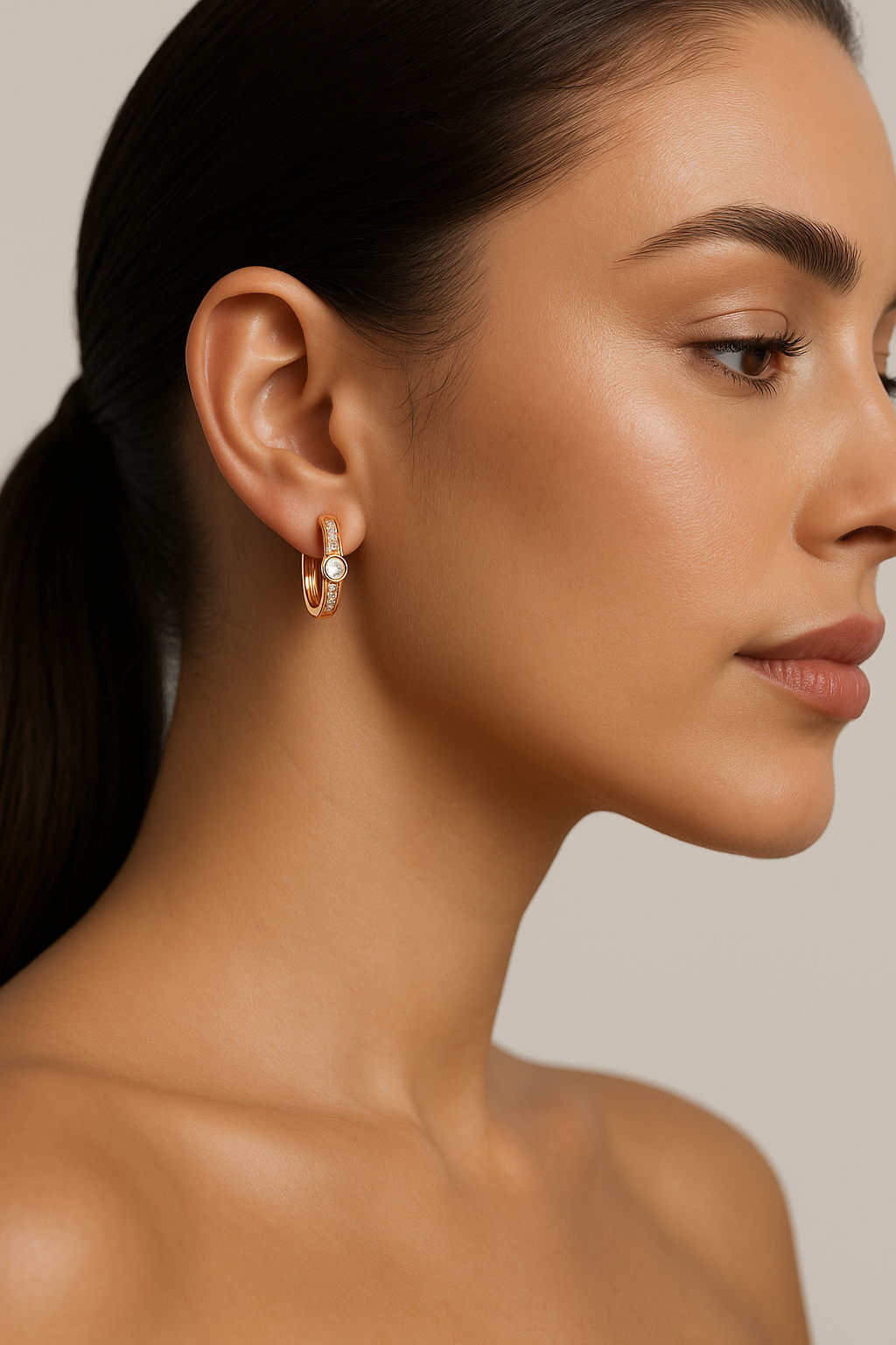 92.5 Rose Gold CZ Glow Hoops