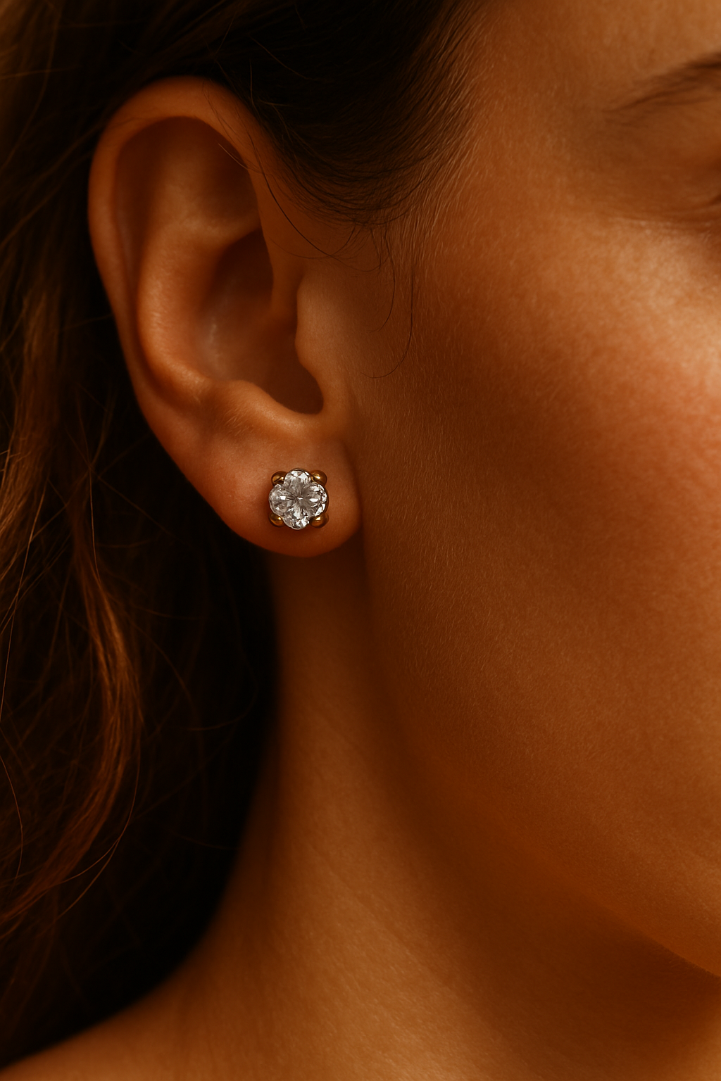 92.5 Rose Gold Circular Halo CZ Studs