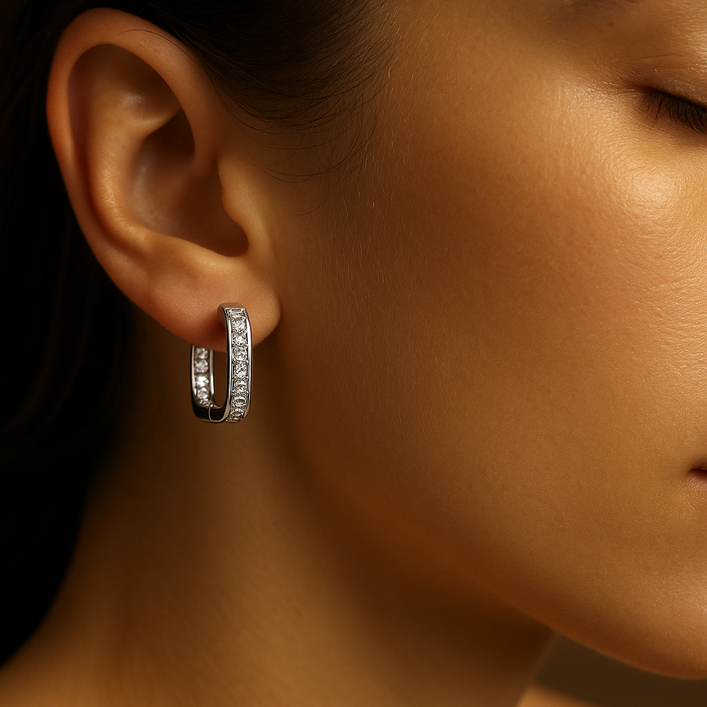 92.5 Silver Prism Hoops