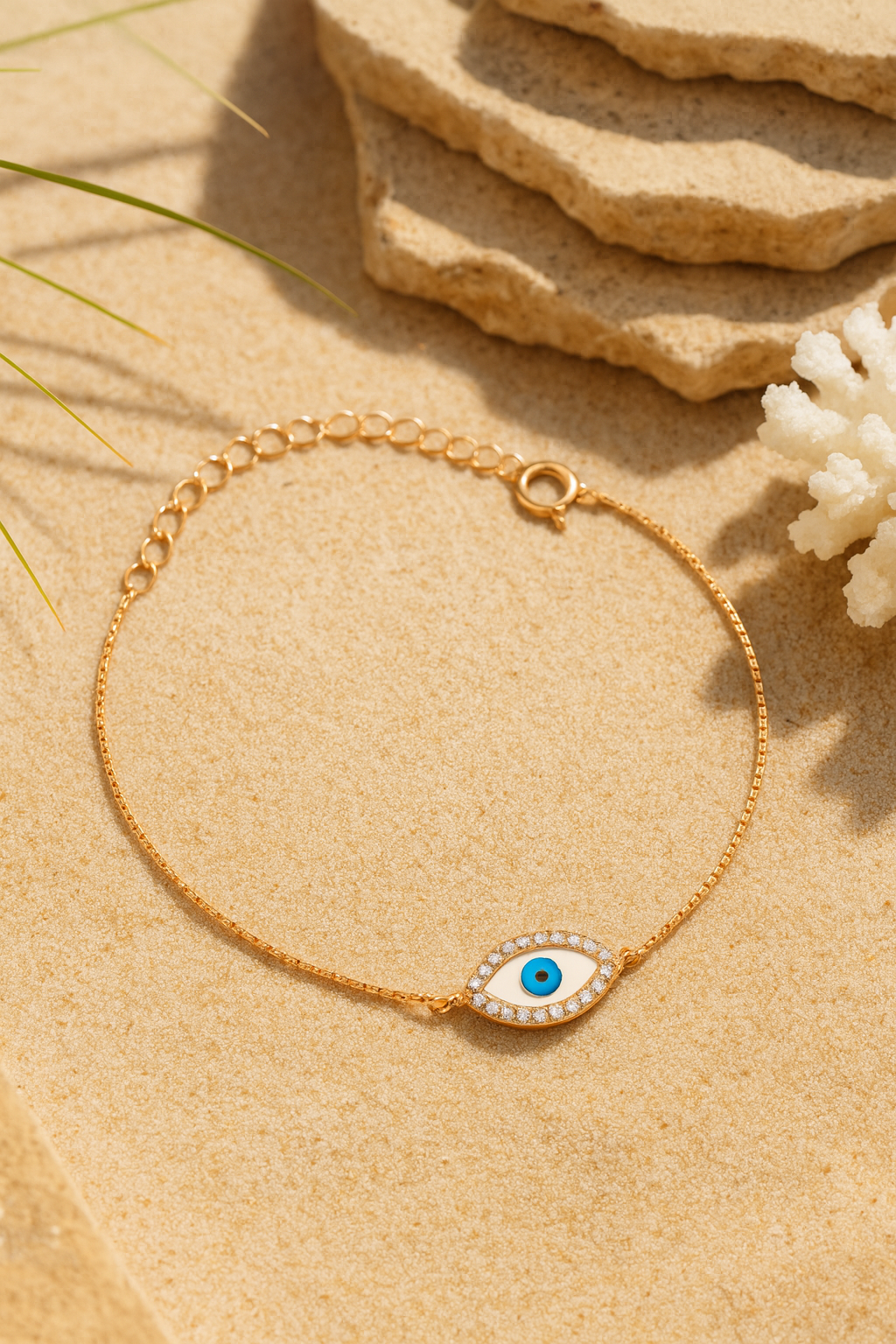 Silver Evil Eye Charm Bracelet
