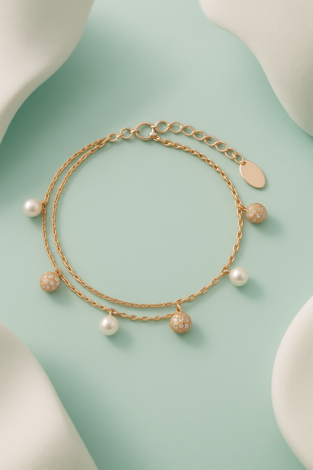 Rose Gold Shimmer Pearl Bracelet