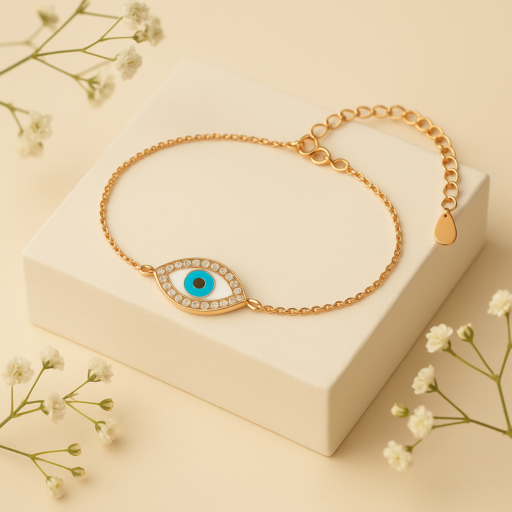 Silver Evil Eye Charm Bracelet