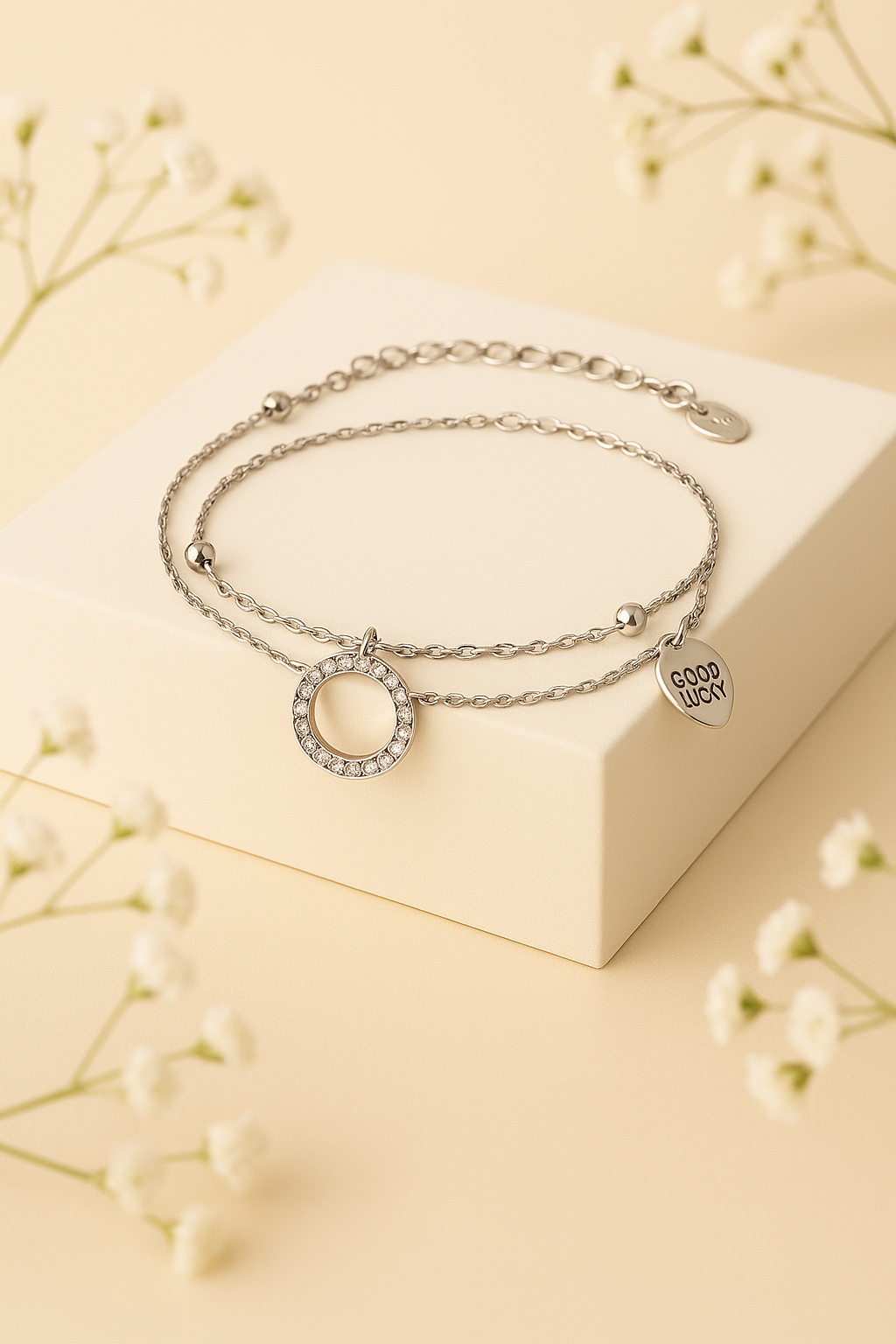 Silver Halo CZ Bracelet