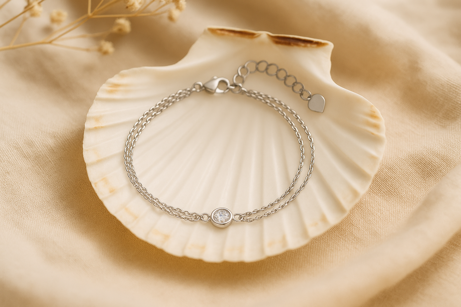 92.5 Silver Sleek Double Layer Bracelet