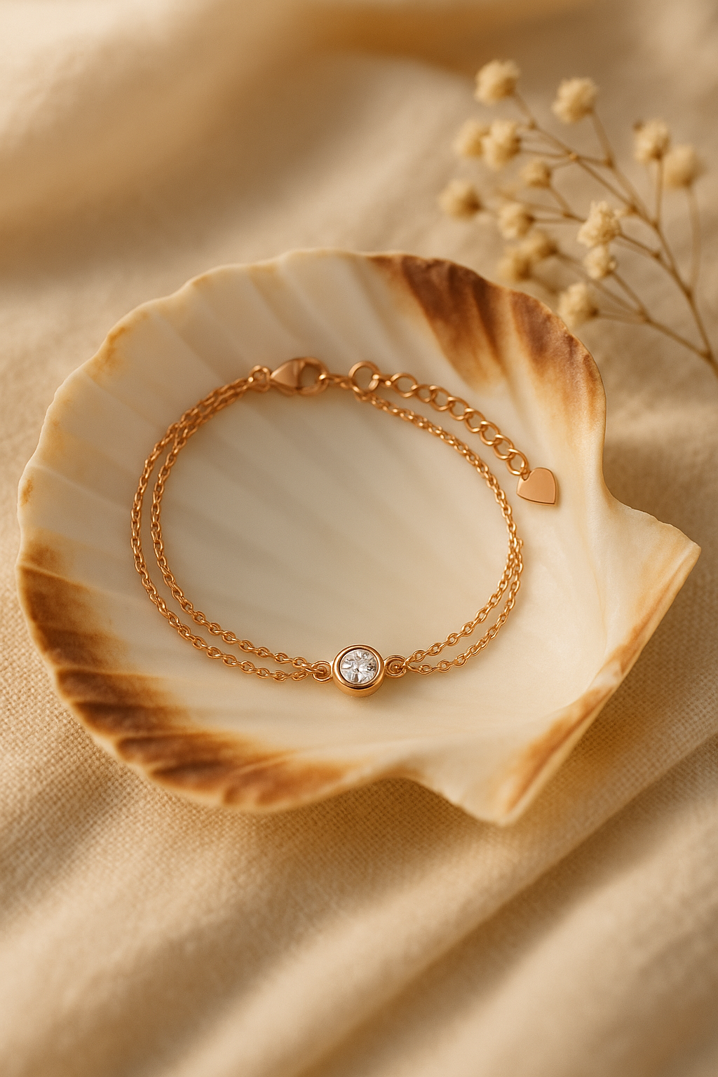 92.5 Rose Gold Sleek Double Layer Bracelet