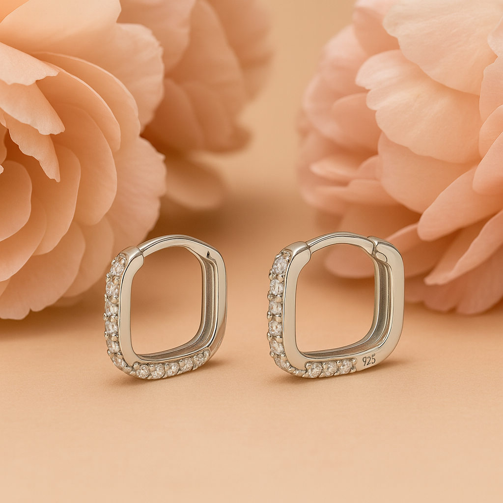 92.5 Silver Prism Hoops