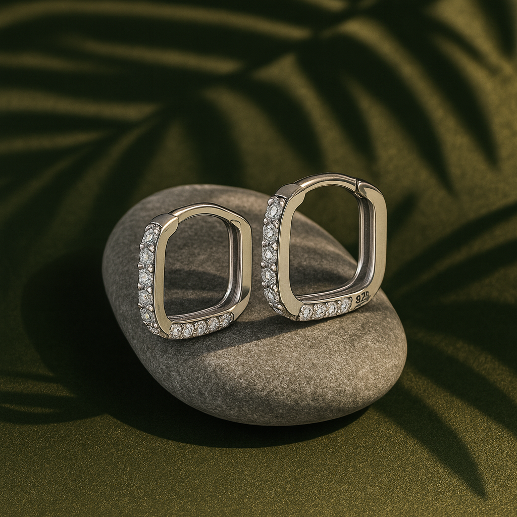 92.5 Silver Prism Hoops