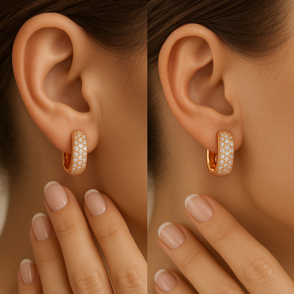 92.5 Rose Gold Charm Hoops