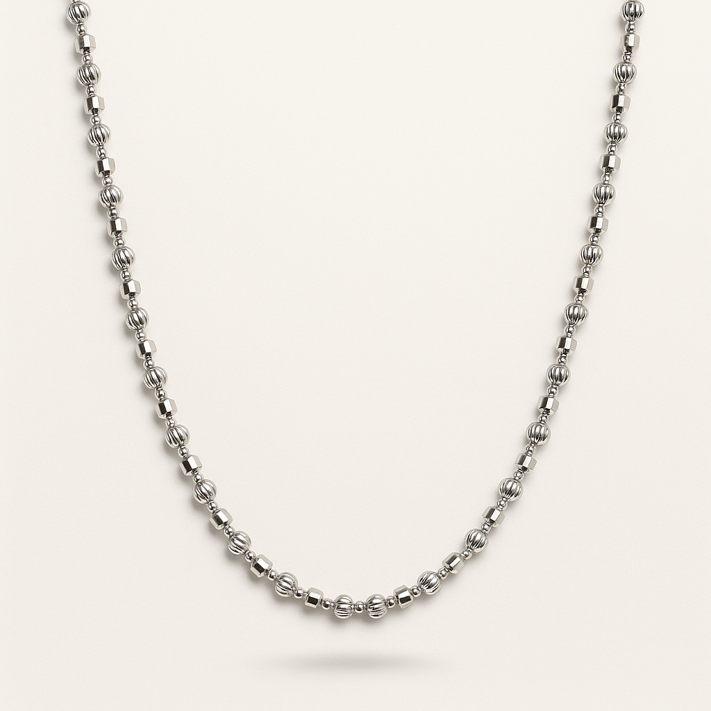Silver Bead Statement Chain