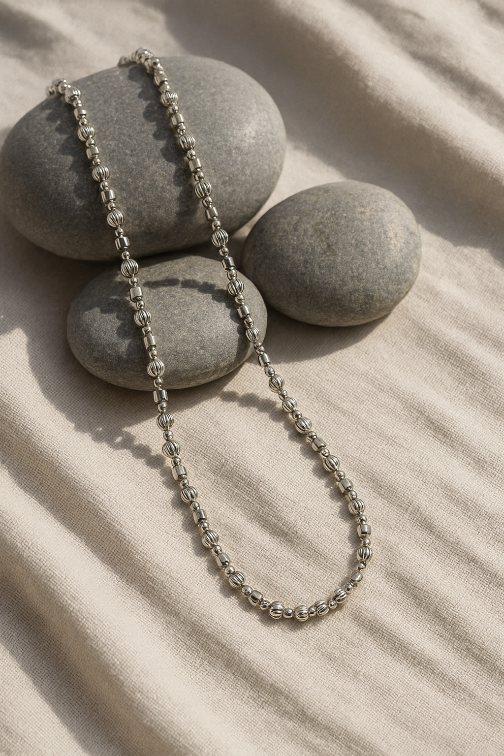 Silver Bead Statement Chain