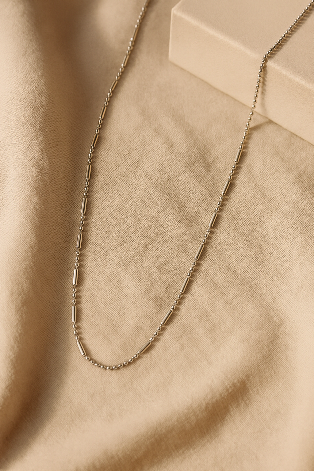 Silver Bead & Rectangle Chain