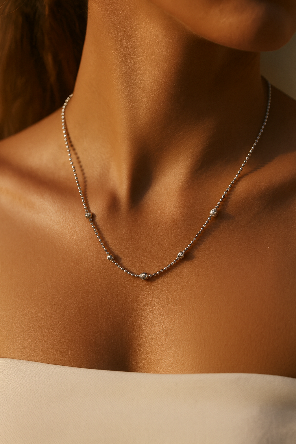 Silver Spaced Bead Chain