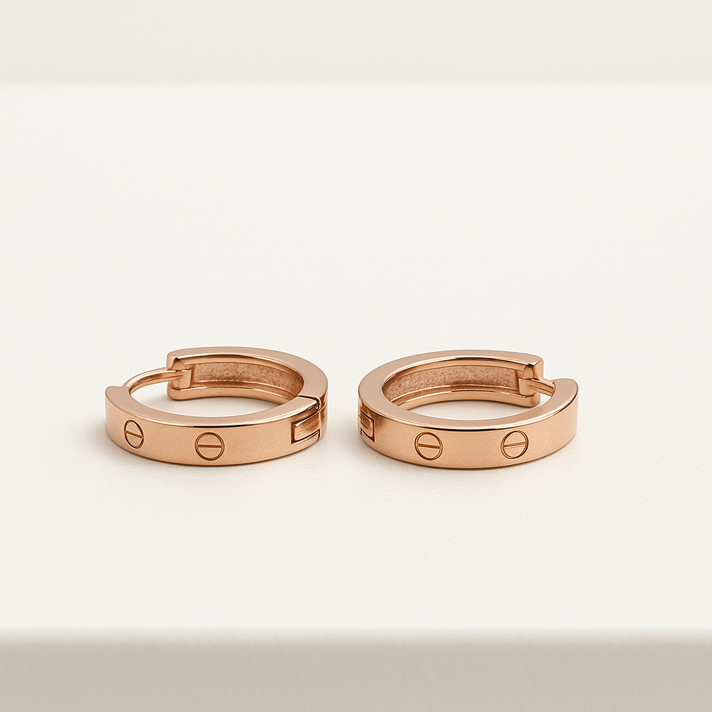 92.5 Rose Gold Sleek Frame Hoops