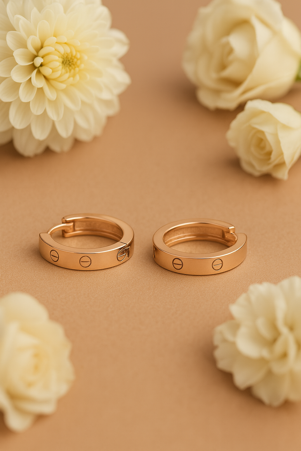92.5 Rose Gold Sleek Frame Hoops