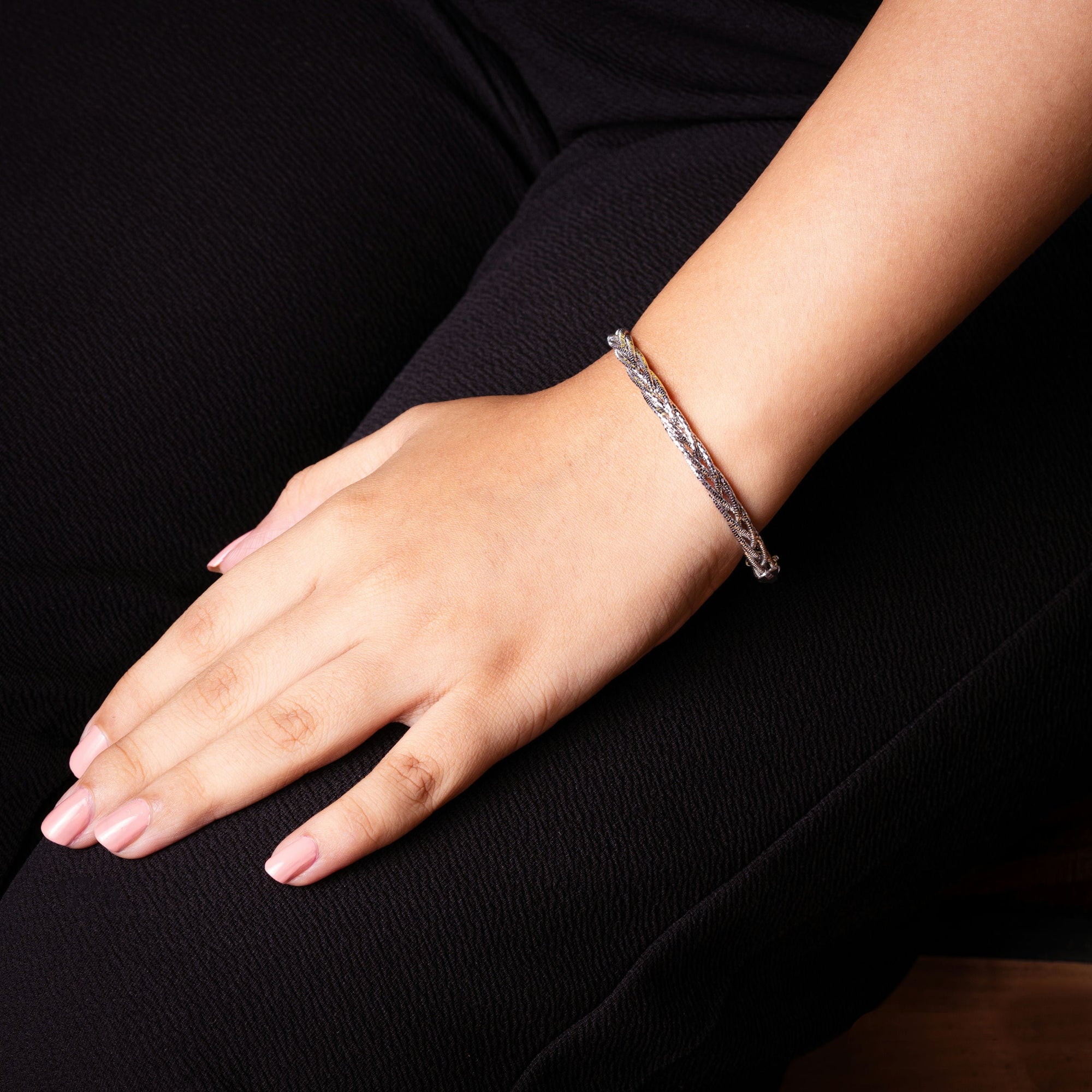 Silver Four Braided Bracelet