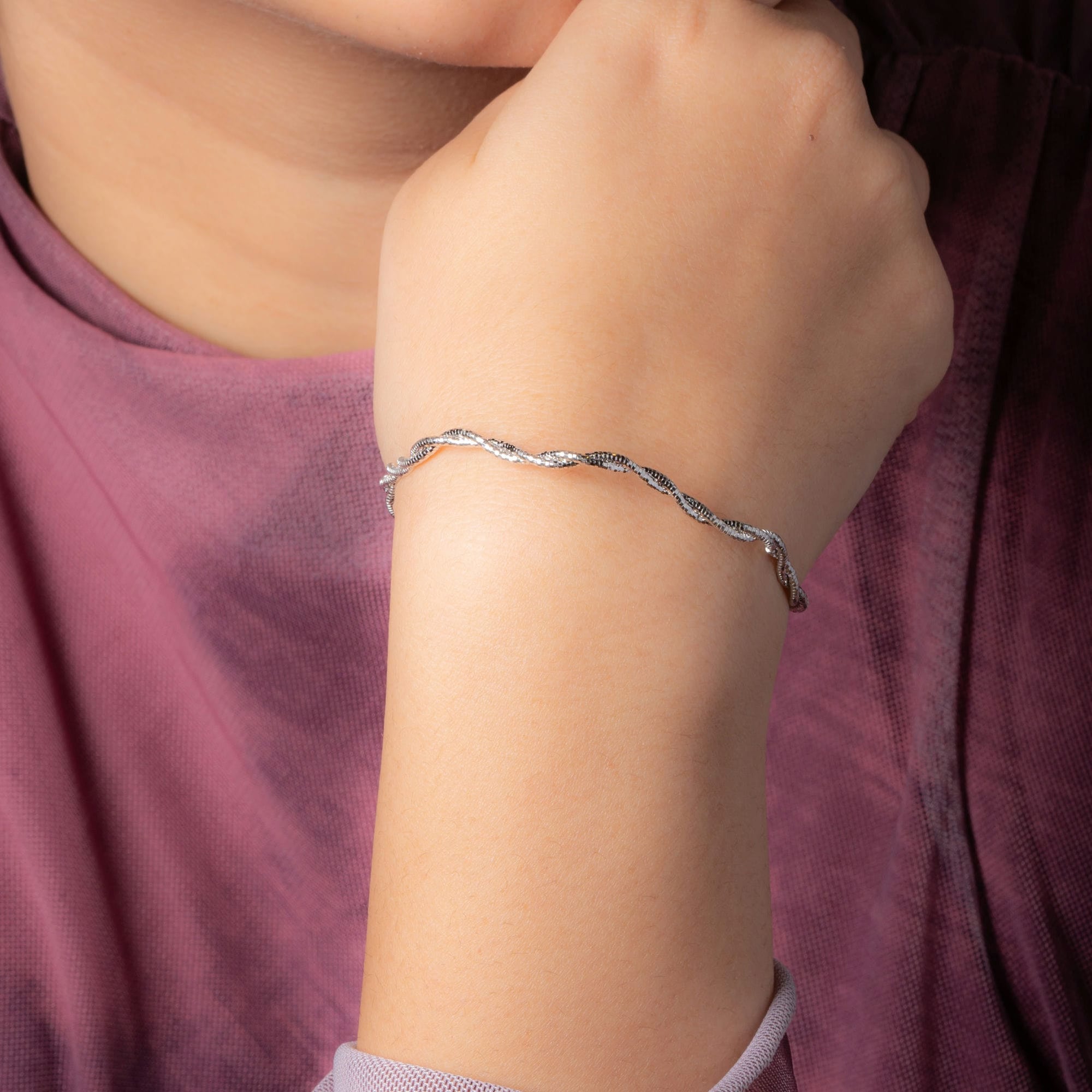 Entwined Silver Cascade Bracelet