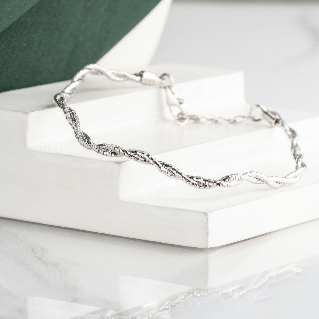 Entwined Silver Cascade Bracelet