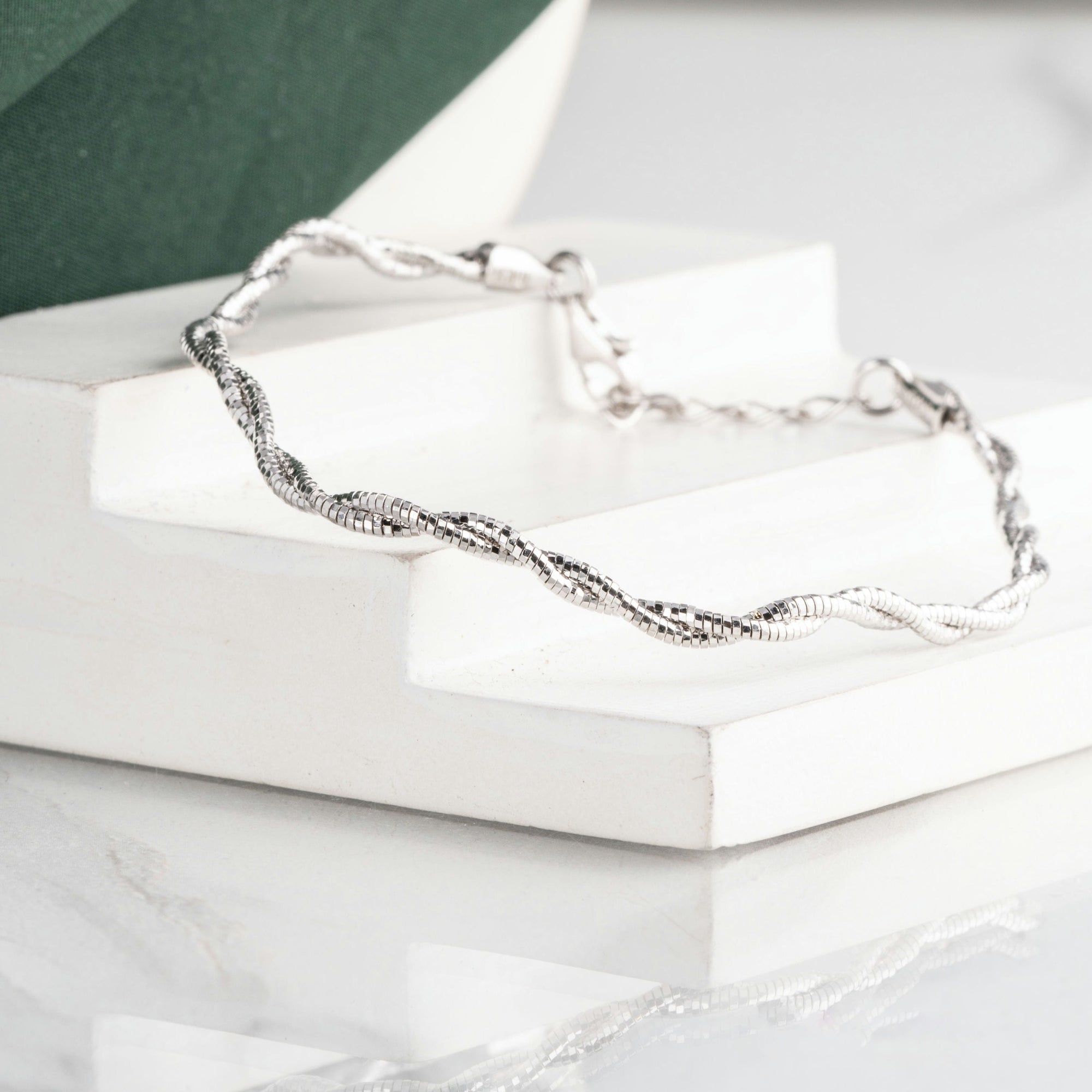 Entwined Silver Cascade Bracelet