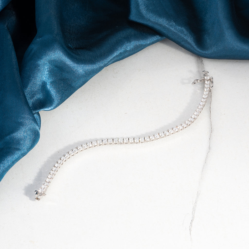 Everlasting Glamour Silver Tennis Bracelet