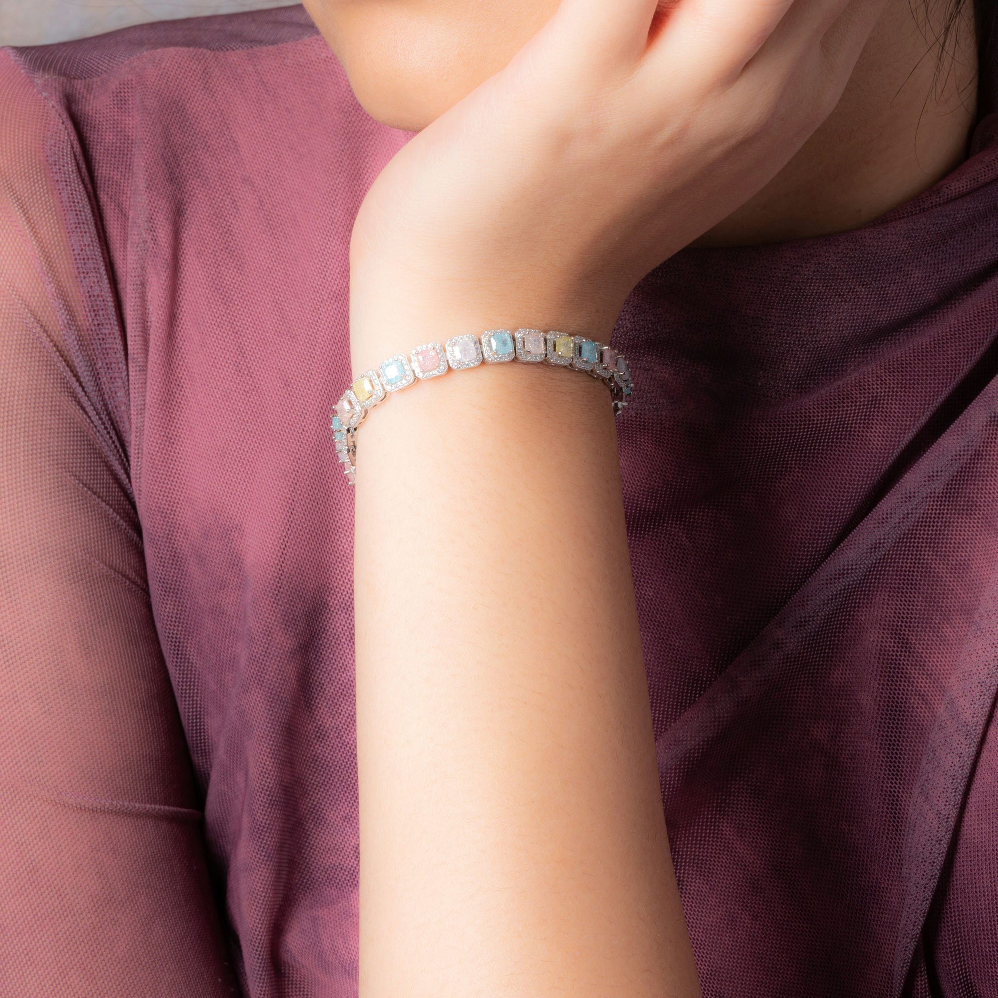 Vintage Pastel Tennis Bracelet