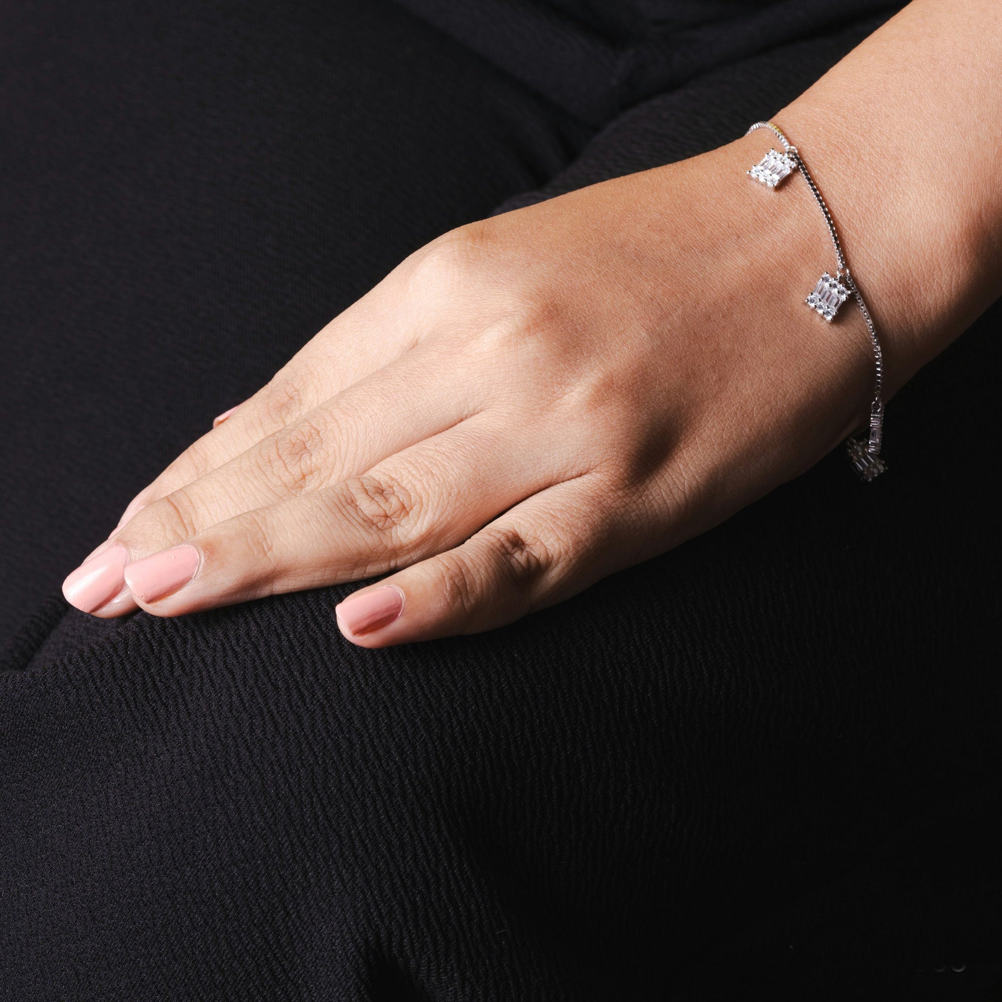 Rosy Crystal Charm bracelet