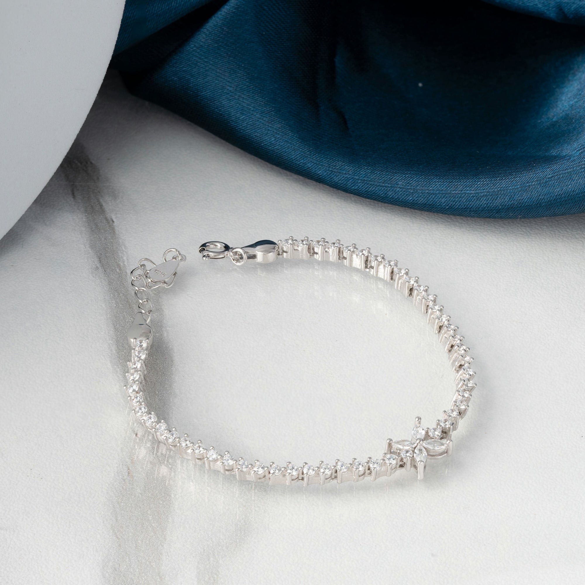 Floral Fantasy CZ Charm Bracelet