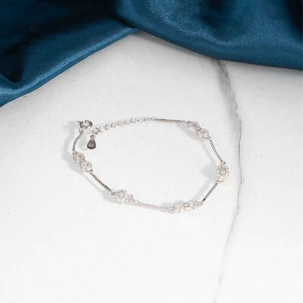 Delicate Infinity CZ Silver Bracelet