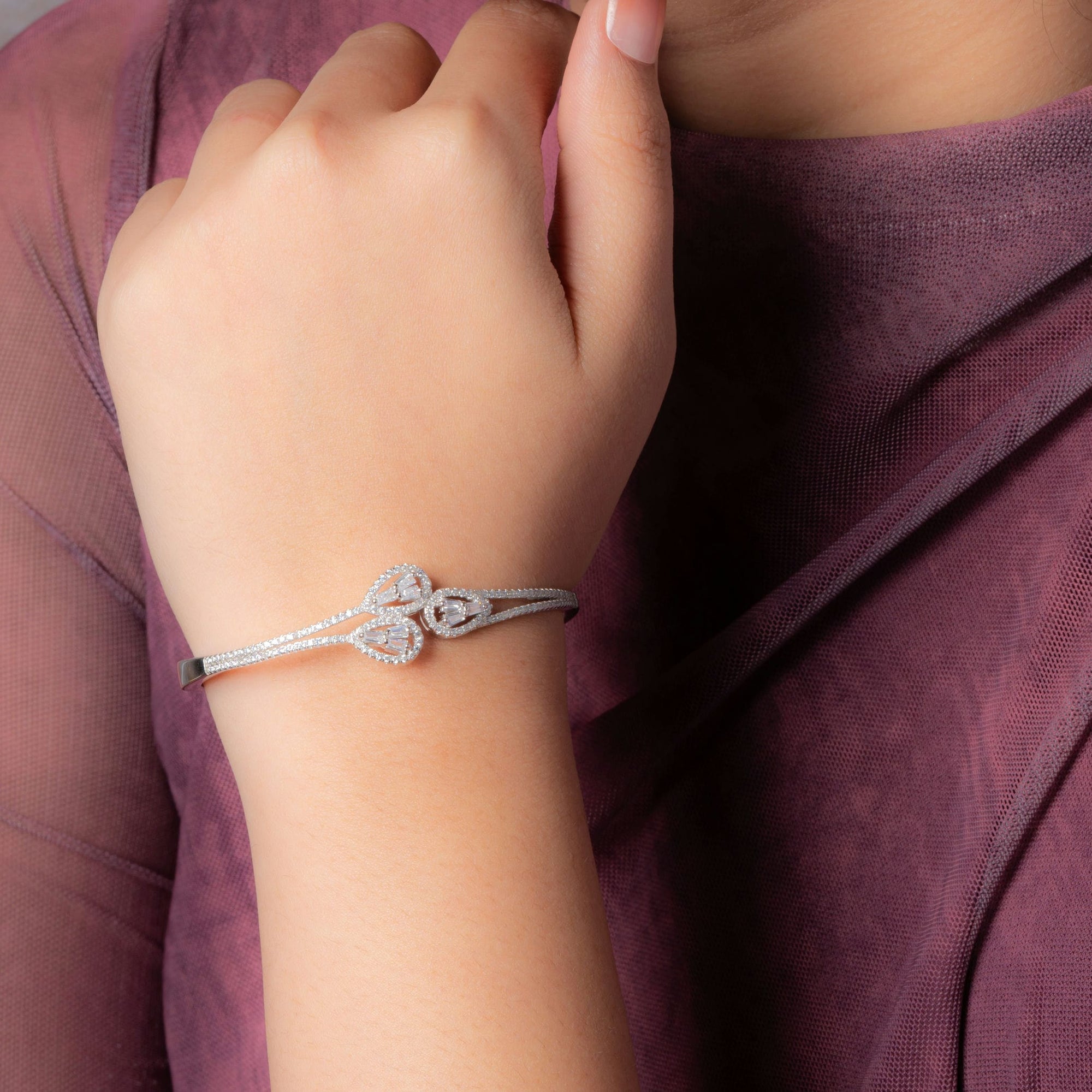 Crystal Cascade Openable Bracelet