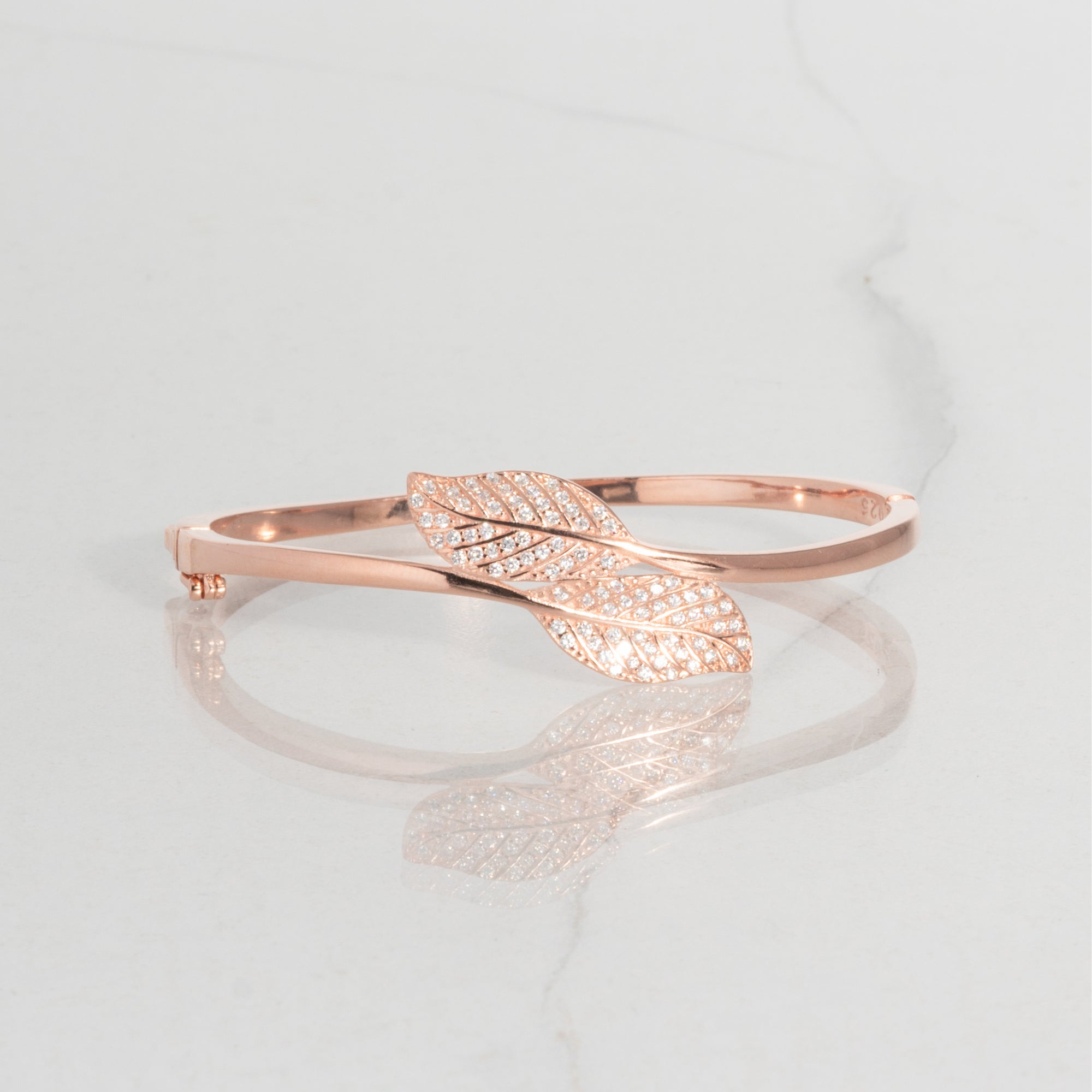 Vintage Leafy Sparkle Rose Gold Bracelet