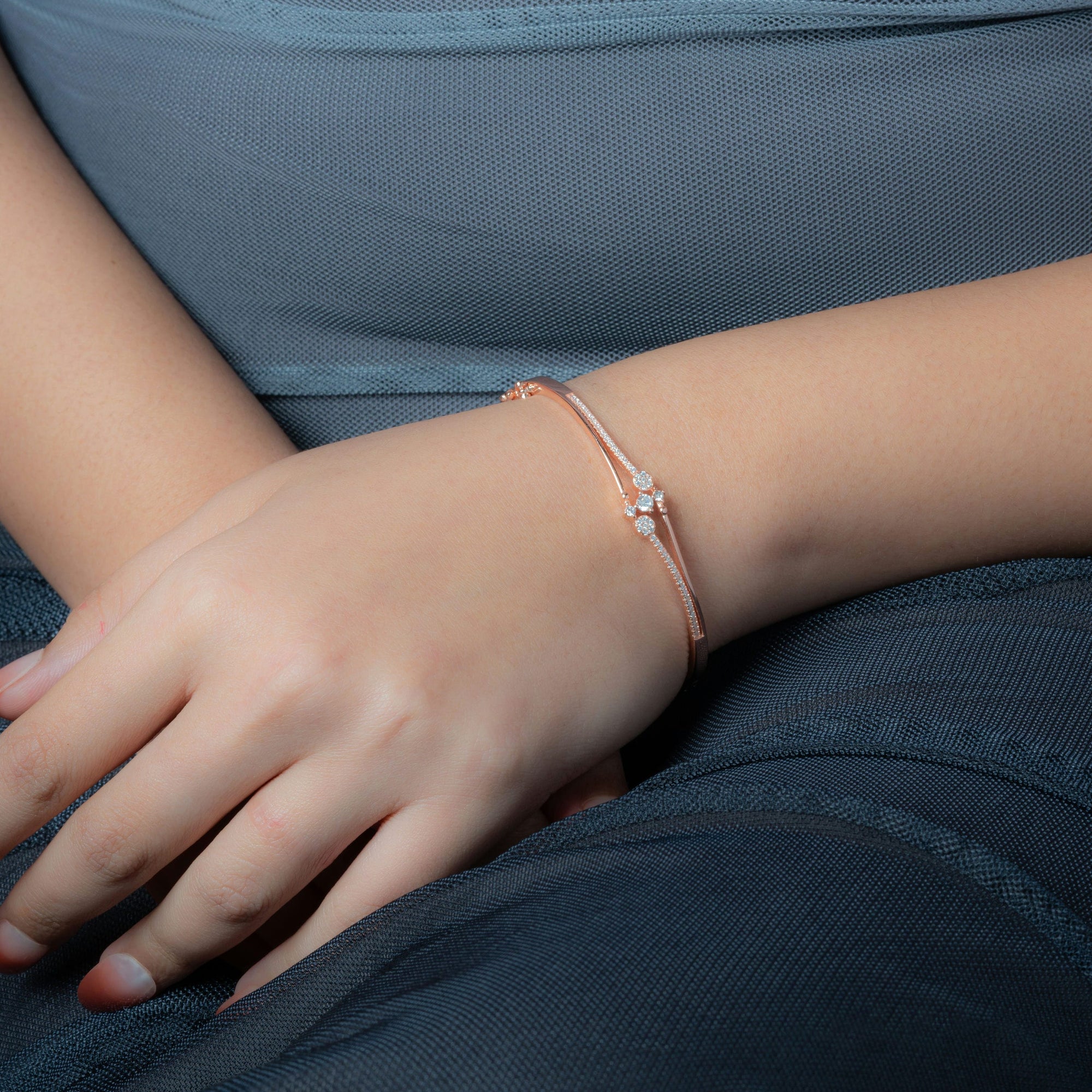 Subtle Sparkle Rose Gold CZ Kada